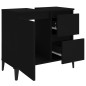 vidaXL Armario de baño madera contrachapada negro 65x33x60 cm