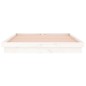 vidaXL Estructura de cama con LED madera maciza blanca 140x200 cm