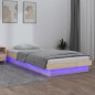 vidaXL Estructura de cama con LED madera maciza 90x190 cm vidaXL Estructura de cama con LED madera maciza 90x190 cm