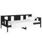 vidaXL Sofá cama madera maciza de pino negro 80x200 cm vidaXL Sofá cama madera maciza de pino negro 80x200 cm