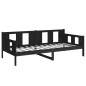 vidaXL Sofá cama madera maciza de pino negro 80x200 cm vidaXL Sofá cama madera maciza de pino negro 80x200 cm