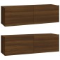 vidaXL Mueble TV de pared 2 uds madera contrachapada roble 100x30x30cm vidaXL Mueble TV de pared 2 uds madera contrachapada roble 100x30x30cm