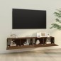 vidaXL Mueble TV de pared 2 uds madera contrachapada roble 100x30x30cm vidaXL Mueble TV de pared 2 uds madera contrachapada roble 100x30x30cm
