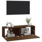 vidaXL Mueble TV de pared 2 uds madera contrachapada roble 100x30x30cm vidaXL Mueble TV de pared 2 uds madera contrachapada roble 100x30x30cm