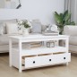 vidaXL Mesa de centro de madera maciza de pino blanco 102x49x55 cm