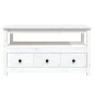vidaXL Mesa de centro de madera maciza de pino blanco 102x49x55 cm