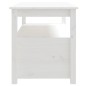 vidaXL Mesa de centro de madera maciza de pino blanco 102x49x55 cm