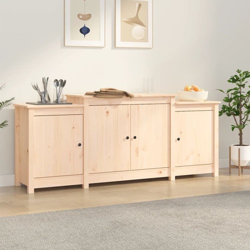 vidaXL Aparador de madera maciza de pino 164x37x68 cm