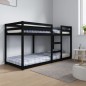 vidaXL Litera de madera maciza de pino negro 80x200 cm vidaXL Litera de madera maciza de pino negro 80x200 cm