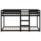 vidaXL Litera de madera maciza de pino negro 80x200 cm vidaXL Litera de madera maciza de pino negro 80x200 cm
