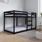 vidaXL Litera de madera maciza de pino negro 90x190 cm vidaXL Litera de madera maciza de pino negro 90x190 cm