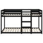 vidaXL Litera de madera maciza de pino negro 90x190 cm vidaXL Litera de madera maciza de pino negro 90x190 cm
