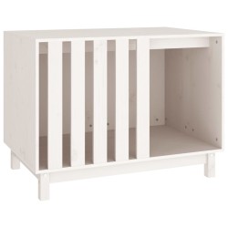 vidaXL Caseta para perros madera maciza de pino blanco 90x60x67 cm