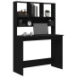 vidaXL Escritorio con estantes madera contrachapada negro 102x45x148cm vidaXL Escritorio con estantes madera contrachapada negro 102x45x148cm