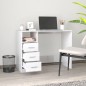 vidaXL Escritorio con cajones contrachapada blanco brillo 102x50x76cm vidaXL Escritorio con cajones contrachapada blanco brillo 102x50x76cm