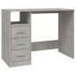 vidaXL Escritorio con cajones contrachapada gris hormigón 102x50x76 cm vidaXL Escritorio con cajones contrachapada gris hormigón 102x50x76 cm