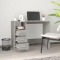 vidaXL Escritorio con cajones contrachapada gris hormigón 102x50x76 cm vidaXL Escritorio con cajones contrachapada gris hormigón 102x50x76 cm