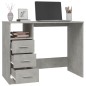 vidaXL Escritorio con cajones contrachapada gris hormigón 102x50x76 cm vidaXL Escritorio con cajones contrachapada gris hormigón 102x50x76 cm