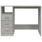 vidaXL Escritorio con cajones contrachapada gris hormigón 102x50x76 cm vidaXL Escritorio con cajones contrachapada gris hormigón 102x50x76 cm