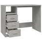 vidaXL Escritorio con cajones contrachapada gris hormigón 102x50x76 cm vidaXL Escritorio con cajones contrachapada gris hormigón 102x50x76 cm