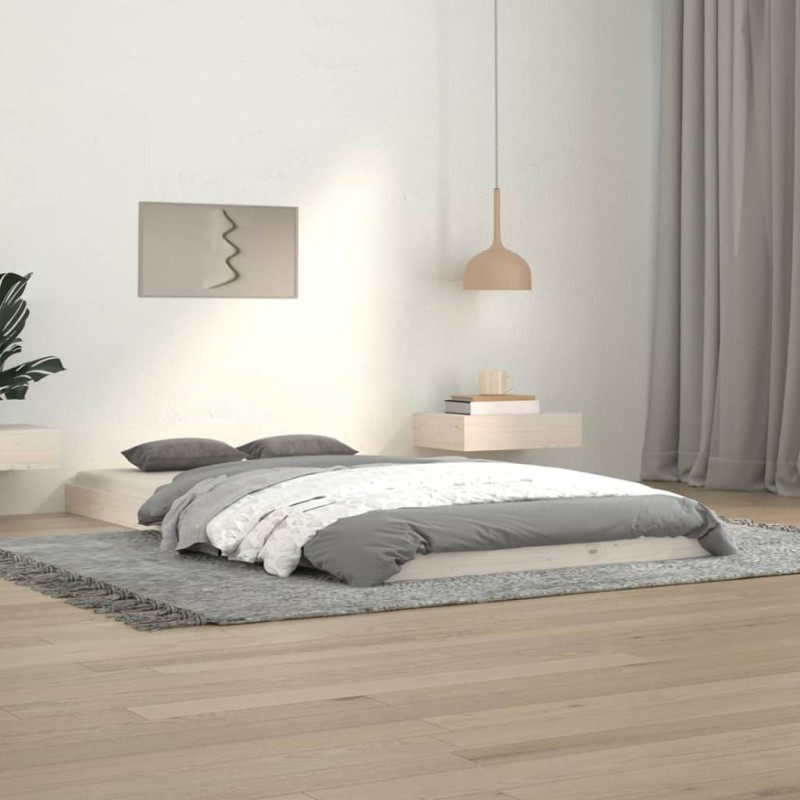 vidaXL Estructura de cama madera maciza de pino blanco 100x200 cm vidaXL Estructura de cama madera maciza de pino blanco 100x200 cm