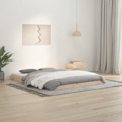 vidaXL Estructura de cama madera maciza de pino 135x190 cm