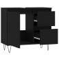 vidaXL Armario de baño madera contrachapada negro 65x33x60 cm vidaXL Armario de baño madera contrachapada negro 65x33x60 cm