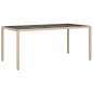 vidaXL Set comedor de jardín 7 pzas con cojines ratán sintético beige