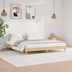 vidaXL Estructura de cama madera contrachapada roble Sonoma 160x200 cm