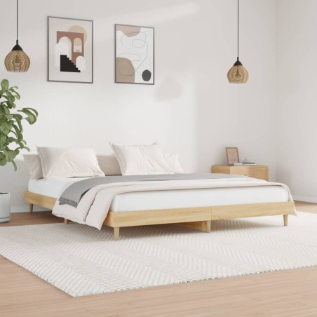 vidaXL Estructura de cama madera contrachapada roble Sonoma 160x200 cm