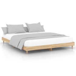 vidaXL Estructura de cama madera contrachapada roble Sonoma 160x200 cm