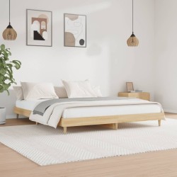 vidaXL Estructura de cama madera contrachapada roble Sonoma 150x200 cm