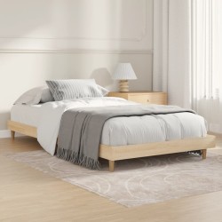 vidaXL Estructura de cama madera contrachapada roble Sonoma 90x200 cm