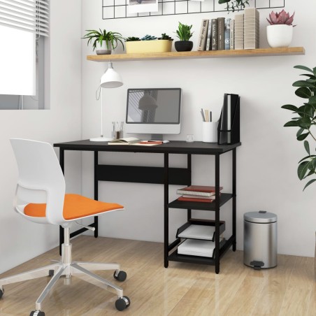 vidaXL Escritorio para ordenador de MDF y metal negro 105x55x72 cm