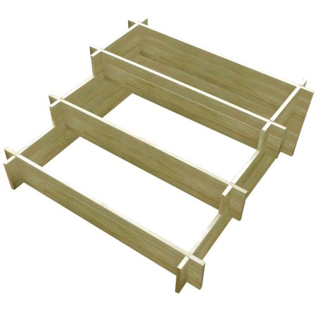 vidaXL Jardinera con 3 niveles de madera impregnada 90x90x35 cm