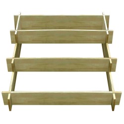 vidaXL Jardinera con 3 niveles de madera impregnada 90x90x35 cm