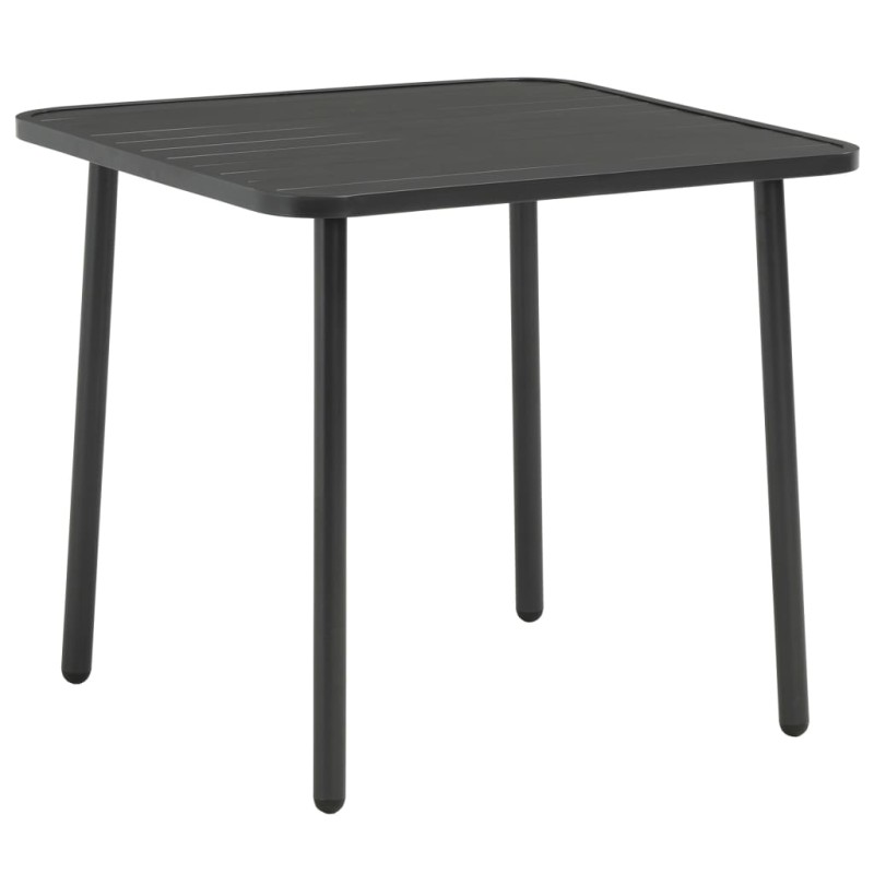 vidaXL Mesa de jardín de acero gris oscuro 80x80x72 cm vidaXL Mesa de jardín de acero gris oscuro 80x80x72 cm