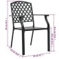 vidaXL Juego de comedor de jardín 5 piezas de acero negro vidaXL Juego de comedor de jardín 5 piezas de acero negro