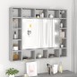 vidaXL Mueble con espejo y LED color gris Sonoma 91x15x76,5 cm vidaXL Mueble con espejo y LED color gris Sonoma 91x15x76,5 cm
