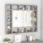 vidaXL Mueble con espejo y LED color gris Sonoma 91x15x76,5 cm vidaXL Mueble con espejo y LED color gris Sonoma 91x15x76,5 cm