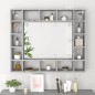 vidaXL Mueble con espejo y LED color gris Sonoma 91x15x76,5 cm vidaXL Mueble con espejo y LED color gris Sonoma 91x15x76,5 cm