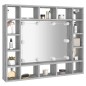 vidaXL Mueble con espejo y LED color gris Sonoma 91x15x76,5 cm vidaXL Mueble con espejo y LED color gris Sonoma 91x15x76,5 cm