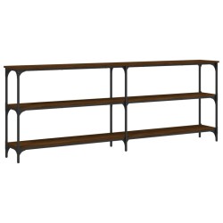 vidaXL Mesa consola madera de ingeniería marrón roble 200x29x75 cm