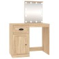 vidaXL Tocador con LED madera contrachapada roble Sonoma 90x50x132,5cm vidaXL Tocador con LED madera contrachapada roble Sonoma 90x50x132,5cm