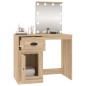 vidaXL Tocador con LED madera contrachapada roble Sonoma 90x50x132,5cm vidaXL Tocador con LED madera contrachapada roble Sonoma 90x50x132,5cm