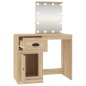 vidaXL Tocador con LED madera contrachapada roble Sonoma 90x50x132,5cm vidaXL Tocador con LED madera contrachapada roble Sonoma 90x50x132,5cm