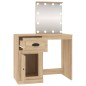 vidaXL Tocador con LED madera contrachapada roble Sonoma 90x50x132,5cm vidaXL Tocador con LED madera contrachapada roble Sonoma 90x50x132,5cm