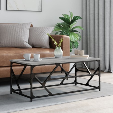 vidaXL Mesa de centro madera contrachapada gris Sonoma 100x50x40 cm