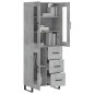 vidaXL Aparador alto madera contrachapada gris hormigón 69,5x34x180 cm vidaXL Aparador alto madera contrachapada gris hormigón 69,5x34x180 cm