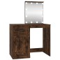 vidaXL Tocador con LED madera contrachapada roble humo 90x50x132,5 cm vidaXL Tocador con LED madera contrachapada roble humo 90x50x132,5 cm